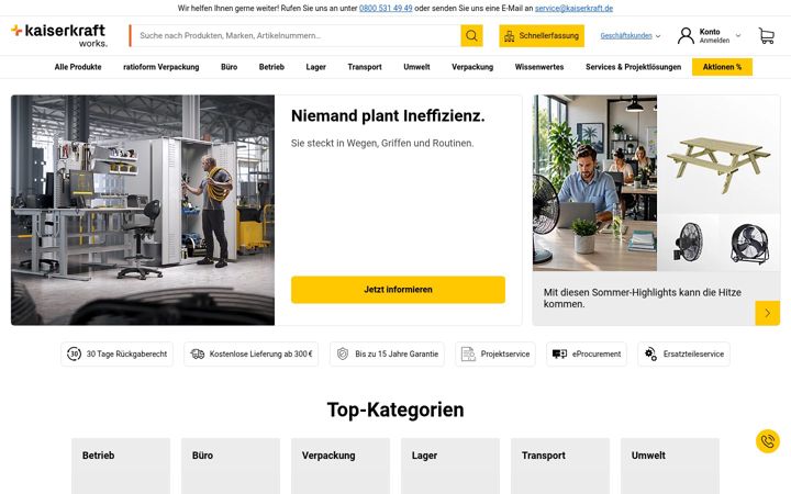 Zrzut ekranu kaiserkraft.de