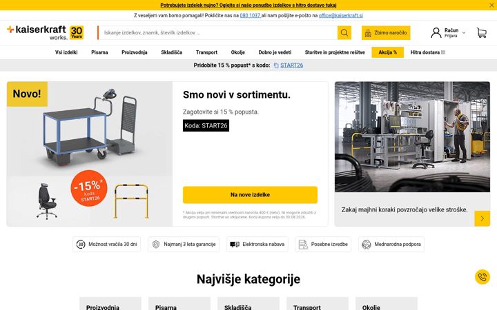 Ekrano kopija kaiserkraft.si