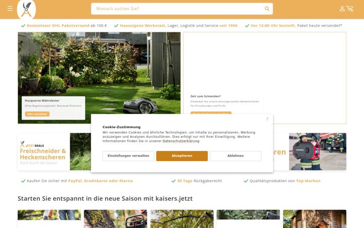 Screenshot of kaisers.jetzt