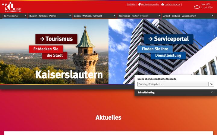 Screenshot of kaiserslautern.de