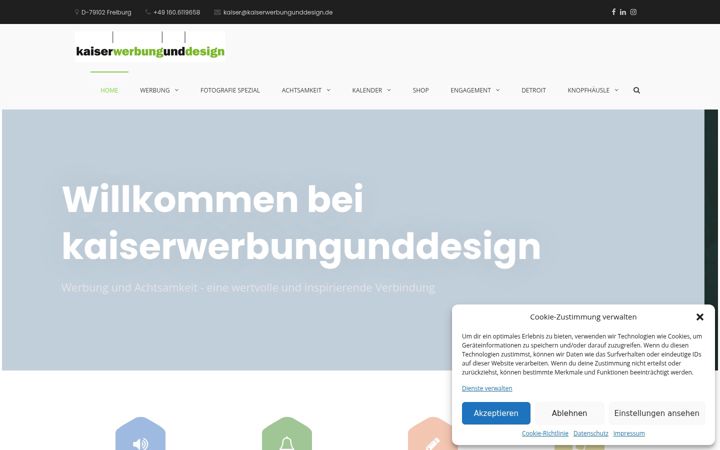 Screenshot of kaiserwerbungunddesign.de
