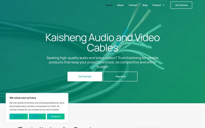 Screenshot of kaishengcable.com