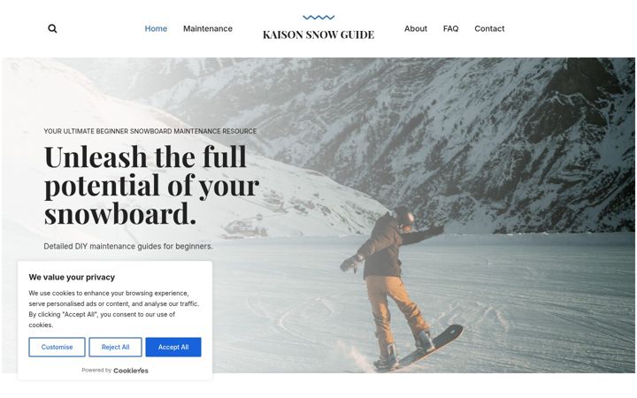 Screenshot of kaisonsnowguide.com