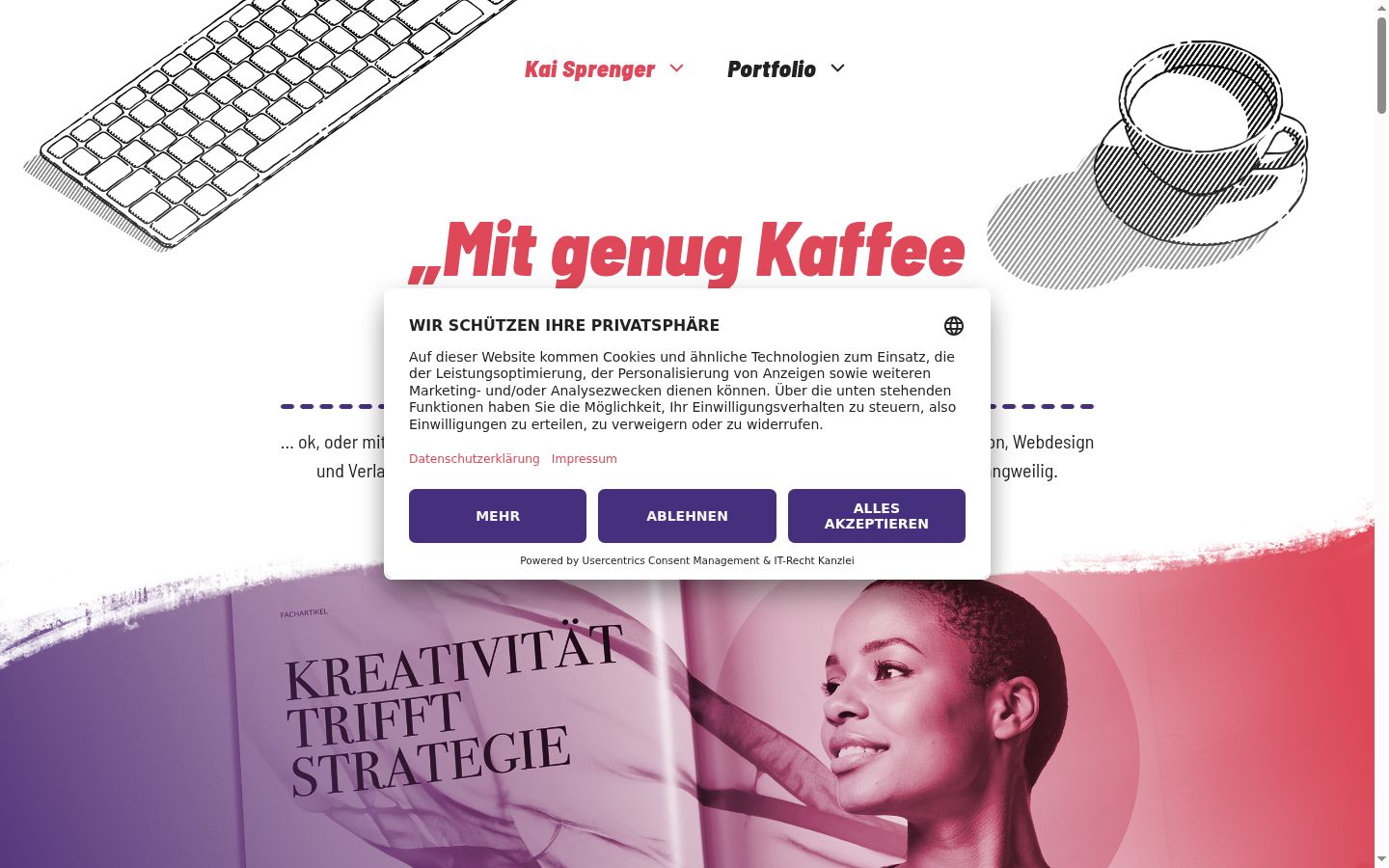 Screenshot of the consent banner shown before any interaction