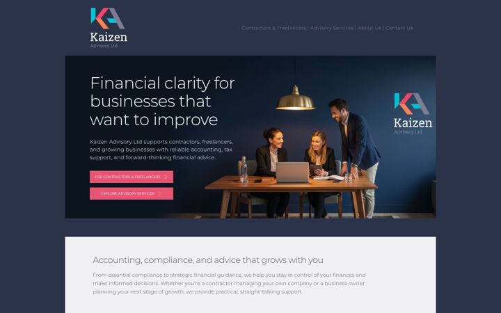 Screenshot of kaizen-advisory.co.uk