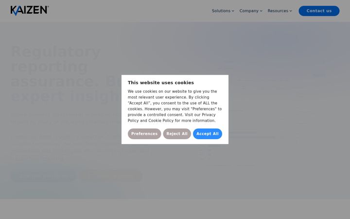 Screenshot of kaizenreporting.com