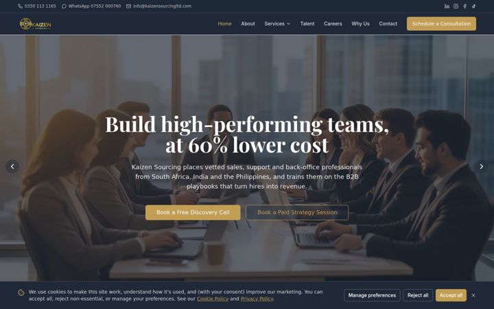 Screenshot of kaizensourcingltd.com