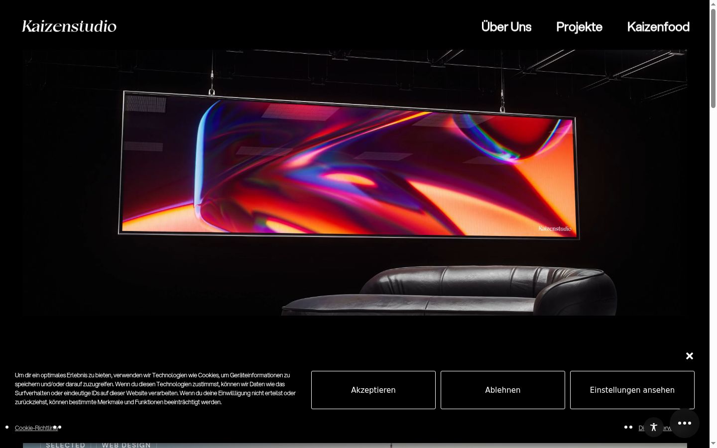 Skärmbild av samtyckesbannern som visades före någon interaktion