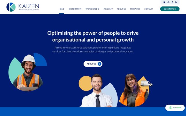 Screenshot of kaizenworkforcesolutions.com