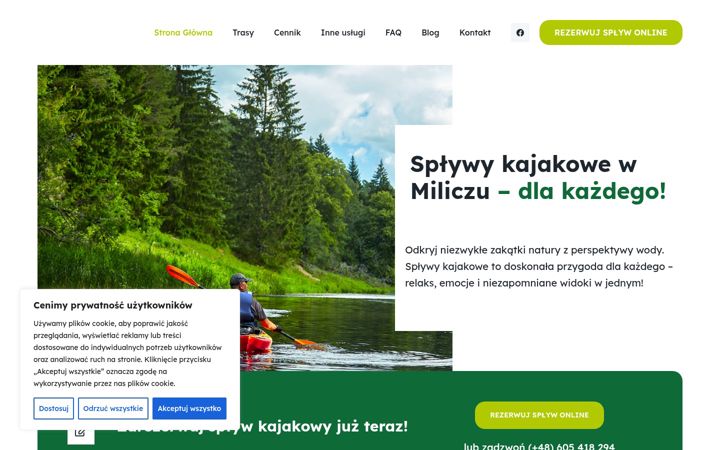 Screenshot of kajakimilicz.pl