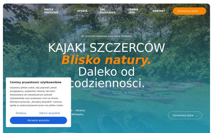 Screenshot of kajakiszczercow.pl