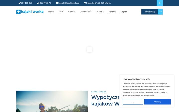Screenshot of kajakiwarka.pl