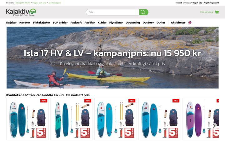 Screenshot of kajaktiv.se