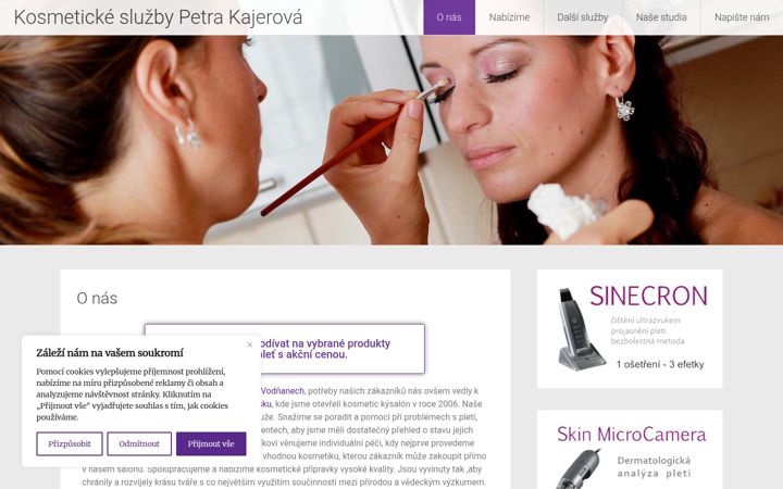 Screenshot of kajerovakosmetika.cz