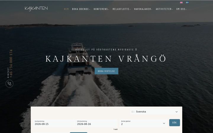Screenshot of kajkantenvrango.se