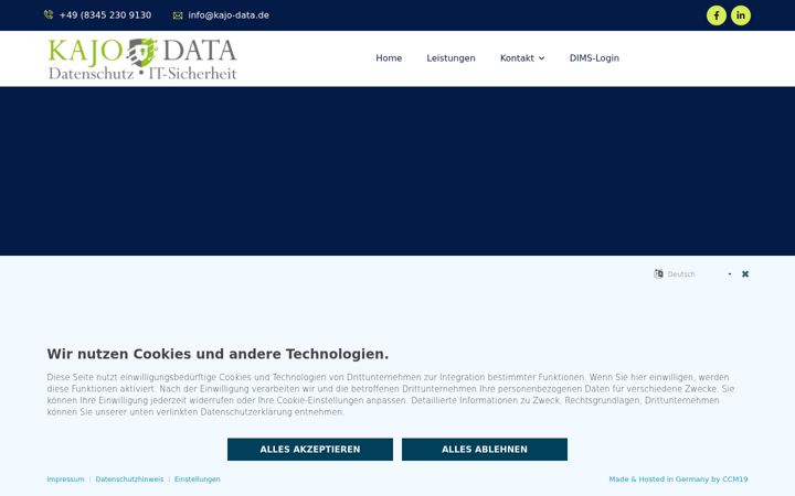 Screenshot of kajo-datenschutz.de
