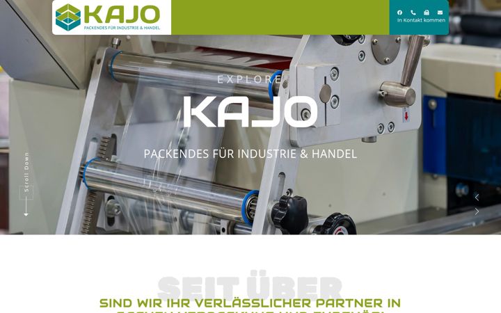 Screenshot of kajo-verpackung.de