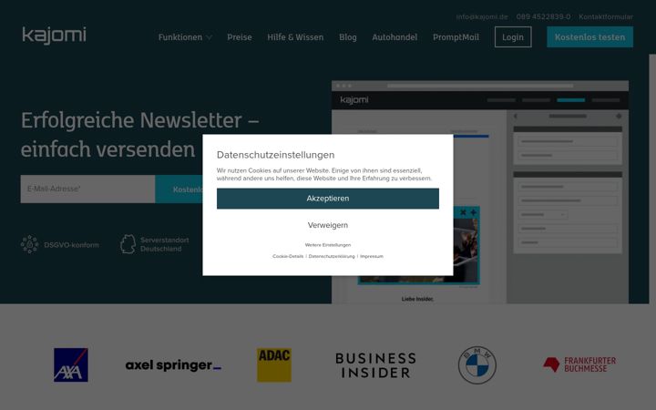 Screenshot of kajomi.de