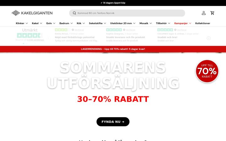 Screenshot of kakelgiganten.se