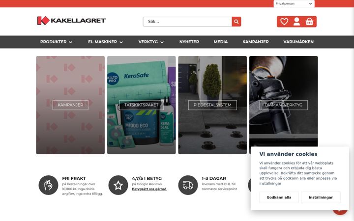 Screenshot of kakellagret.se
