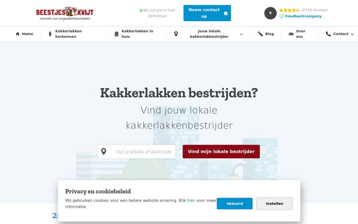 Screenshot of kakkerlakkenbestrijden.com