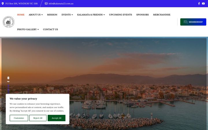 Screenshot of kalamata23.com.au