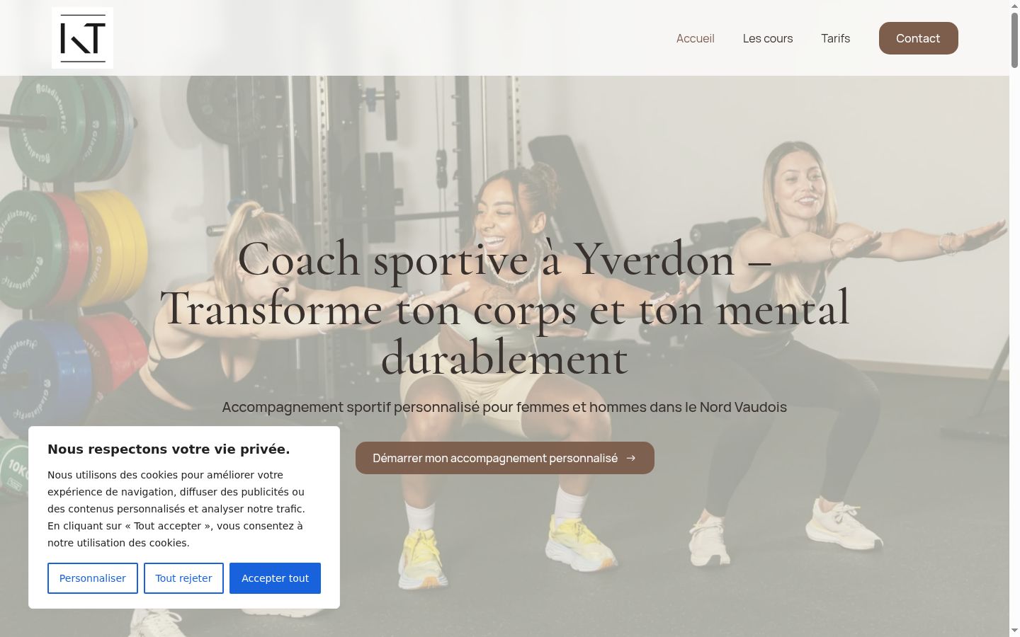 Capture d'écran de la bannière de consentement affichée avant toute interaction