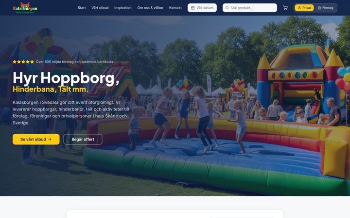 Screenshot of kalasborgen.se