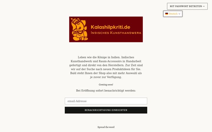 Screenshot of kalashilpkriti.de