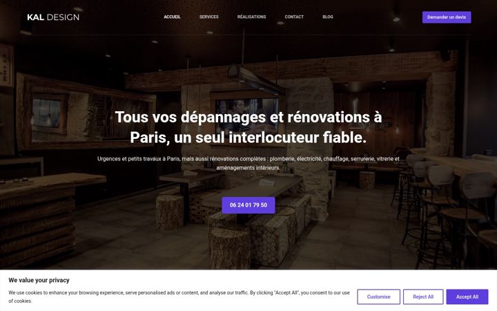 Screenshot of kaldesign-travaux.com