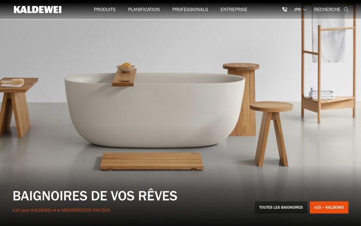Screenshot of kaldewei.fr
