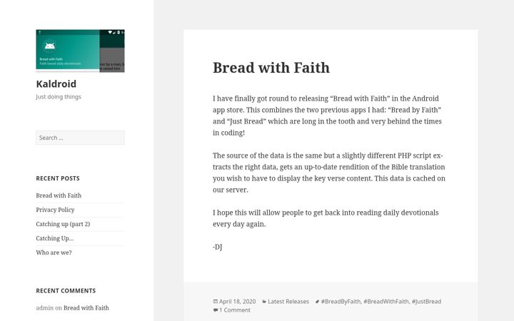 Screenshot of kaldroid.co.uk
