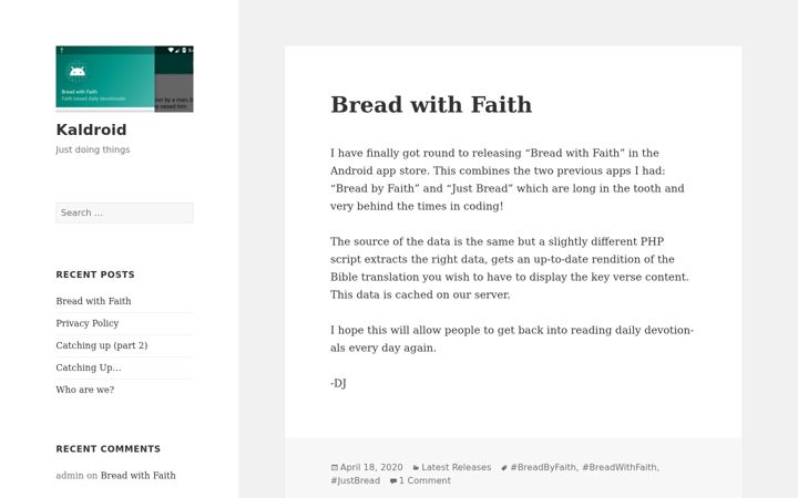 Screenshot of kaldroid.com