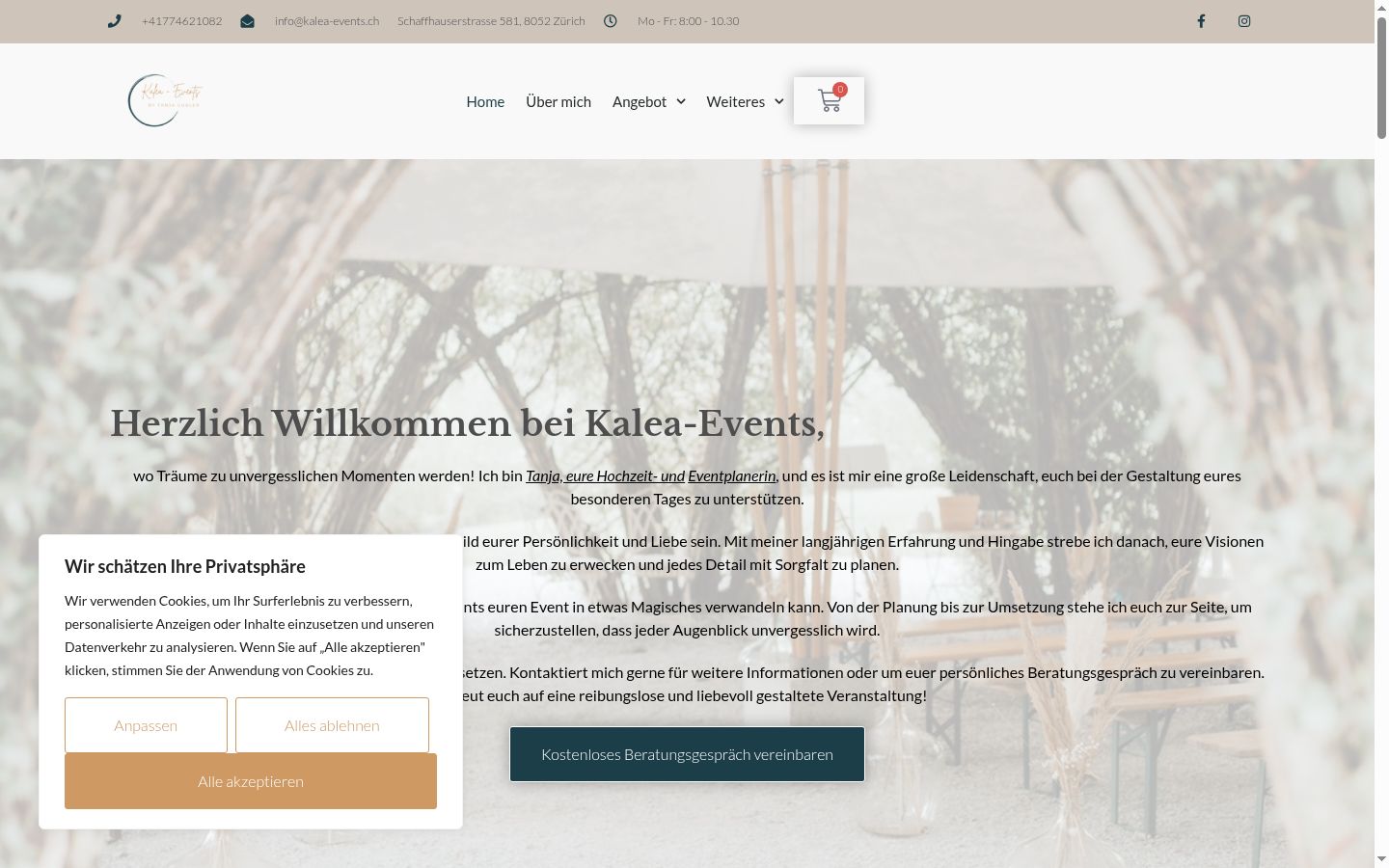 Screenshot van de toestemmingsbanner zoals getoond vóór enige interactie