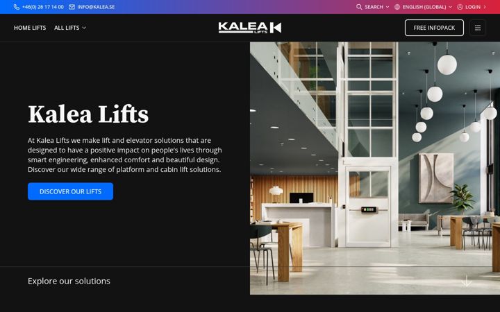 Screenshot of kalealifts.com