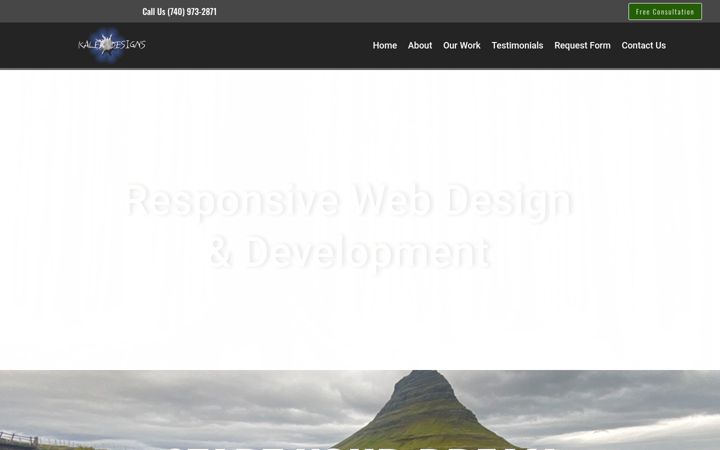 Screenshot of kalebdesigns.com