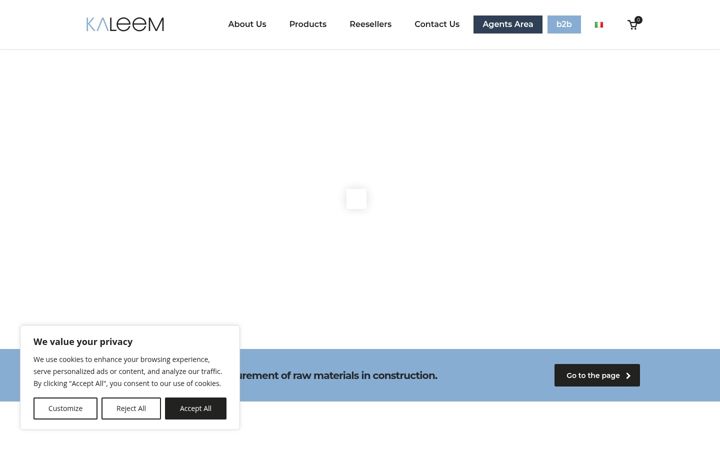 Screenshot of kaleemitaly.com