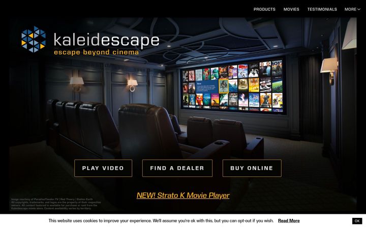 Screenshot of kaleidescape.com