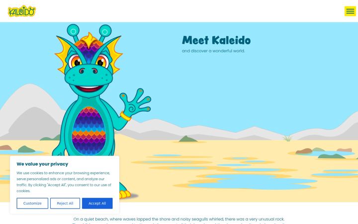 Screenshot of kaleidosadventures.com