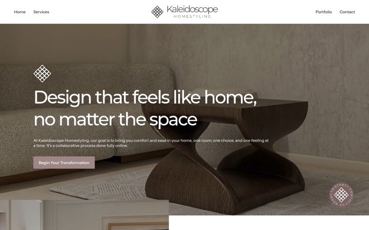 Screenshot of kaleidoscope-homestyling.com