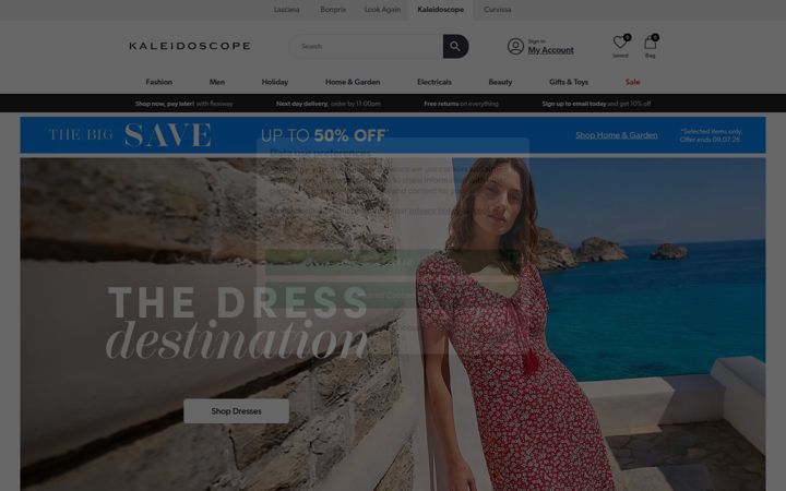 Screenshot of kaleidoscope.co.uk