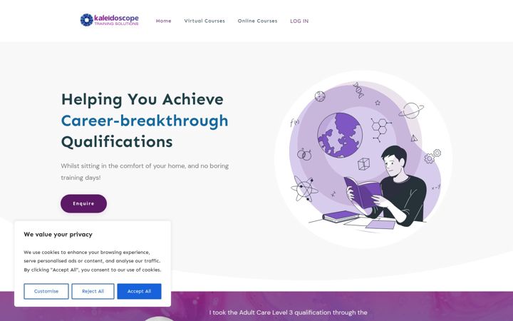 Screenshot of kaleidoscopetrainingsolutions.co.uk
