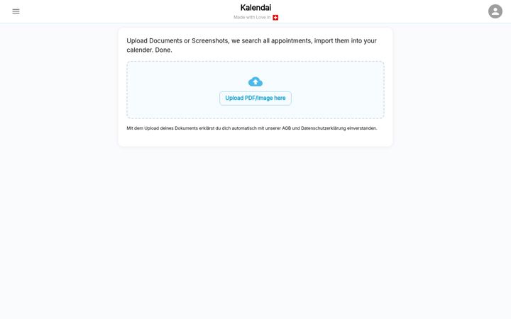 Screenshot of kalendai.ch