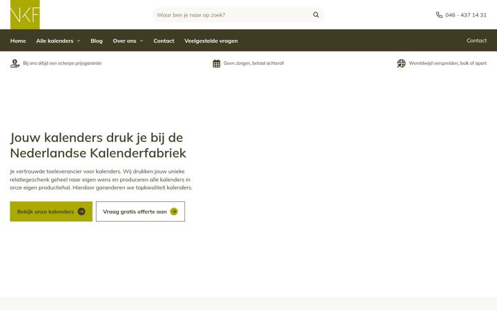 Screenshot of kalenderfabriek.nl