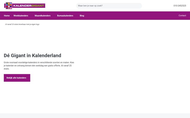 Screenshot of kalendergigant.nl