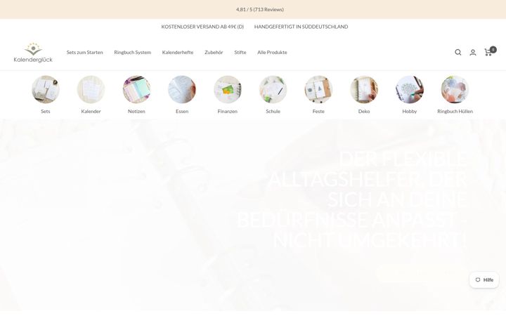 Screenshot of kalenderglueck.de