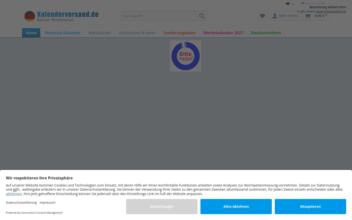Screenshot van de toestemmingsbanner zoals getoond vóór enige interactie