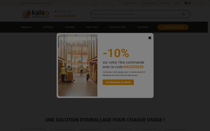 Screenshot of kaleo-emballages.com