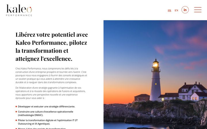 Screenshot of kaleo-performance.com