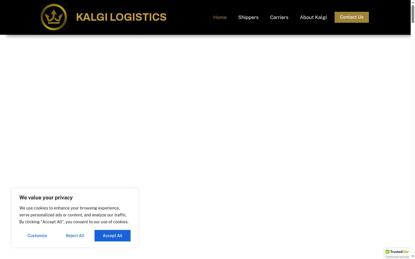Screenshot del banner di consenso mostrato prima di qualsiasi interazione